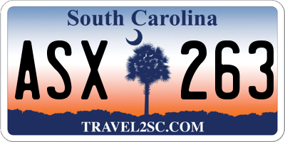 SC license plate ASX263