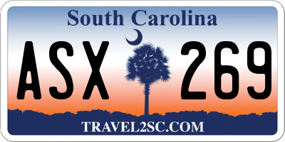 SC license plate ASX269