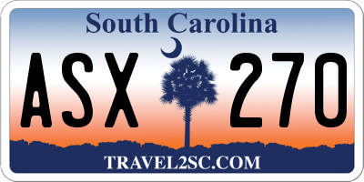 SC license plate ASX270