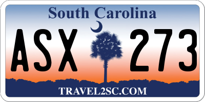 SC license plate ASX273