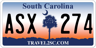 SC license plate ASX274