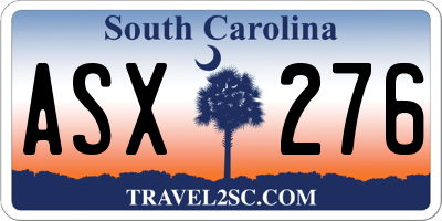 SC license plate ASX276