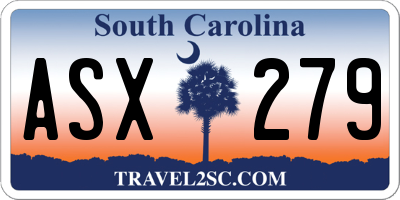 SC license plate ASX279