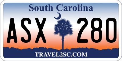 SC license plate ASX280
