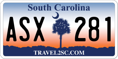 SC license plate ASX281
