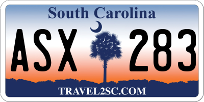 SC license plate ASX283
