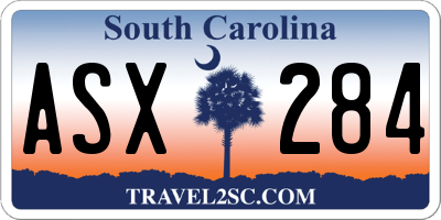 SC license plate ASX284