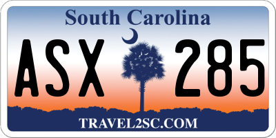 SC license plate ASX285