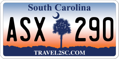 SC license plate ASX290