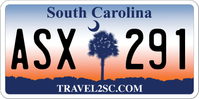 SC license plate ASX291