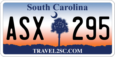 SC license plate ASX295
