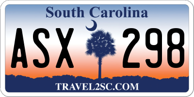 SC license plate ASX298
