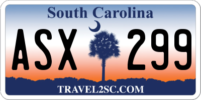 SC license plate ASX299
