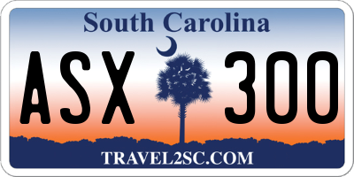 SC license plate ASX300