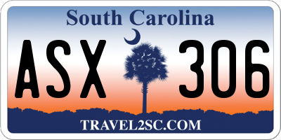 SC license plate ASX306