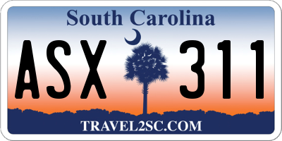 SC license plate ASX311