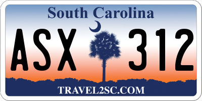 SC license plate ASX312