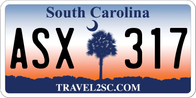SC license plate ASX317