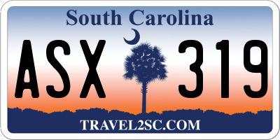 SC license plate ASX319