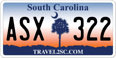 SC license plate ASX322