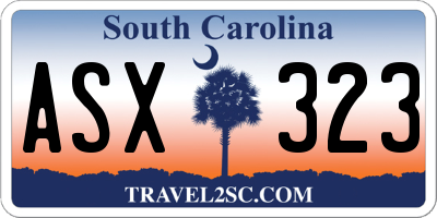 SC license plate ASX323