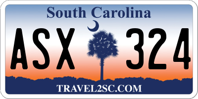 SC license plate ASX324