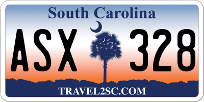 SC license plate ASX328