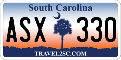 SC license plate ASX330