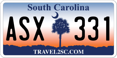 SC license plate ASX331
