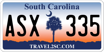 SC license plate ASX335