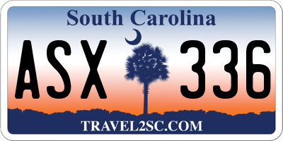 SC license plate ASX336