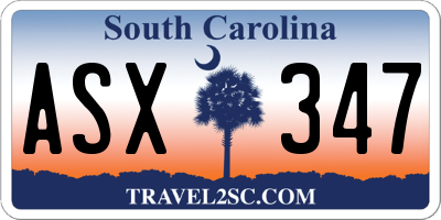 SC license plate ASX347