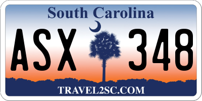 SC license plate ASX348