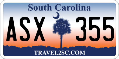 SC license plate ASX355