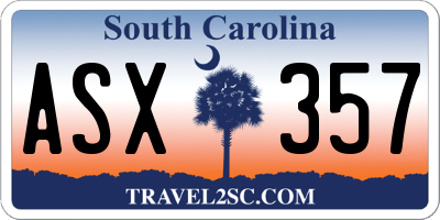 SC license plate ASX357