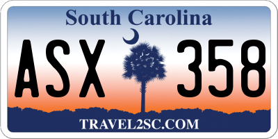 SC license plate ASX358