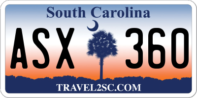 SC license plate ASX360