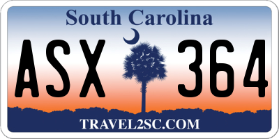 SC license plate ASX364