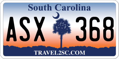 SC license plate ASX368