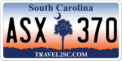 SC license plate ASX370