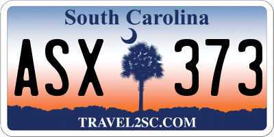 SC license plate ASX373