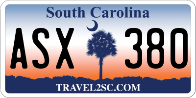 SC license plate ASX380