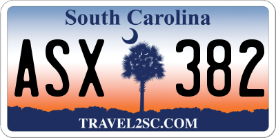 SC license plate ASX382