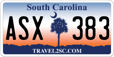 SC license plate ASX383