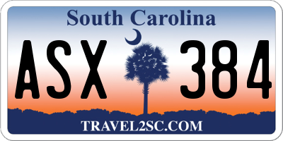 SC license plate ASX384