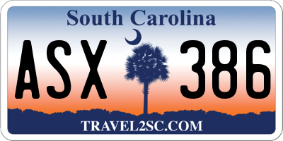 SC license plate ASX386