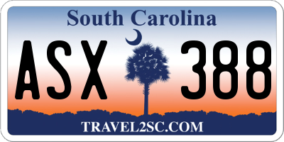 SC license plate ASX388
