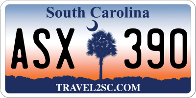 SC license plate ASX390