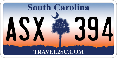 SC license plate ASX394