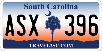 SC license plate ASX396